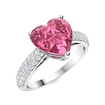 Sotiya Customizable 12 Birthstone Curved Pave Heart-Cut London Blue Topaz Engagement Ring Sterling Silver-Sotiya