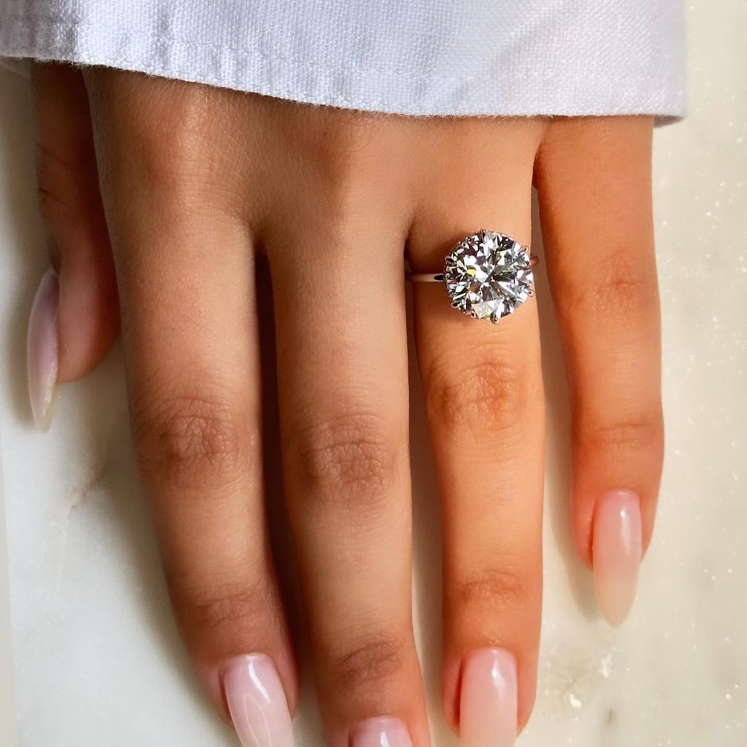 Sotiya Simple Solitaire Round Cut Moissanite Engagement Ring Sterling Silver-Sotiya