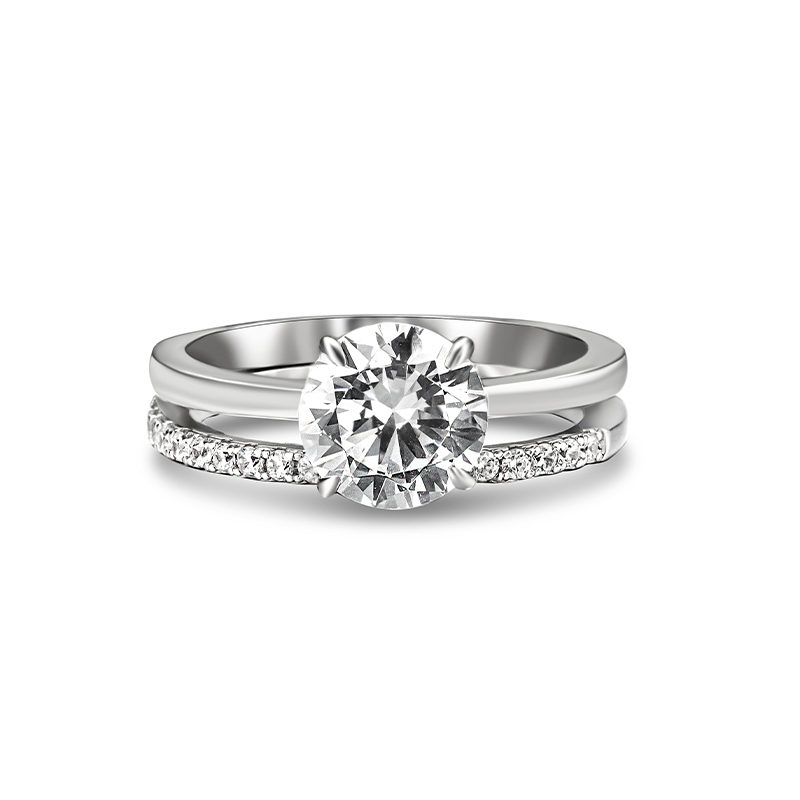 Sotiya Cathedral Classic Round Cut Wedding Bridal Ring Set Sterling Silver-Sotiya