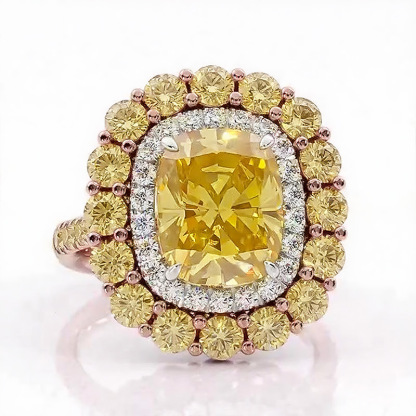 Sotiya Cathedral Double Halo Cushion Cut Engagement Ring Sterling Silver-Sotiya