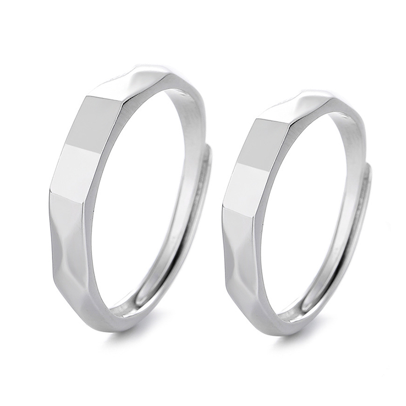 Sotiya "I Love You" Secret Projection Adjustable Couple Rings Sterling Silver-Sotiya