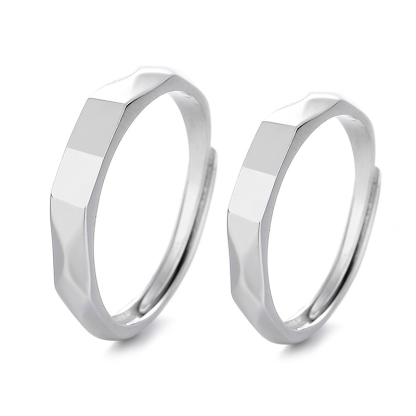 Sotiya "I Love You" Secret Projection Adjustable Couple Rings Sterling Silver-Sotiya