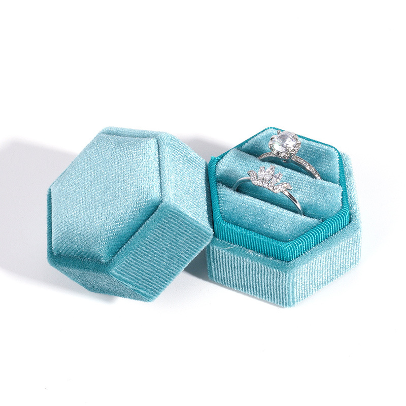 Sotiya Hexagon Velvet Ring Box-Sotiya