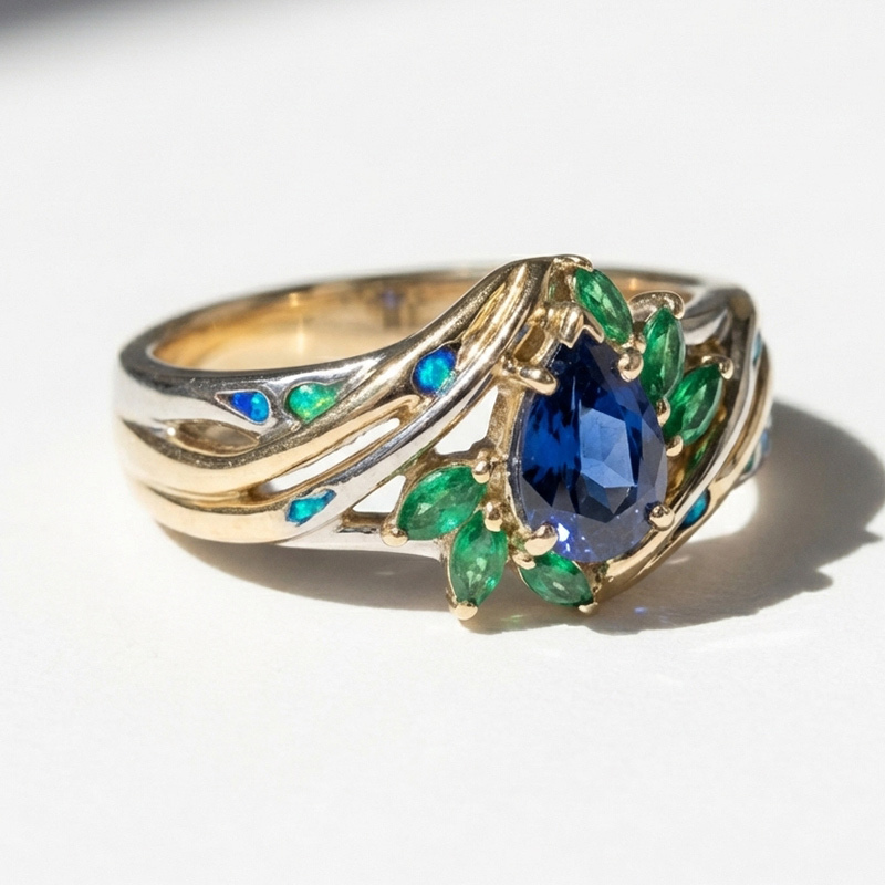 Sotiya Fluorescence Pear Cut Engagement Ring Sterling Silver-Sotiya