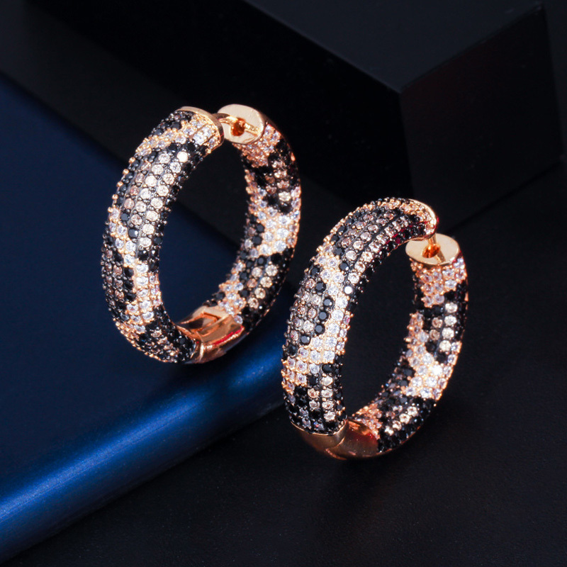 Sotiya Leopard Print Design Hoop Earrings-Sotiya