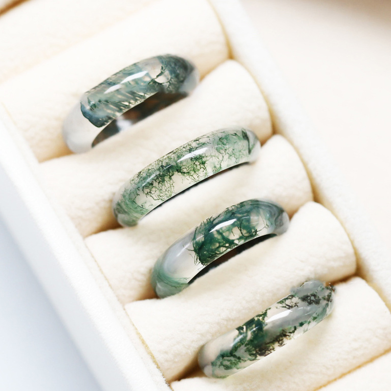 Sotiya Green Moss Agate Women's Wedding Ring-Sotiya