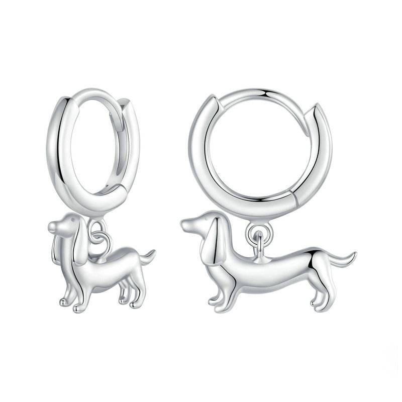 Sotiya Cute Dachshund Dog Drop Earrings Sterling Silver-Sotiya