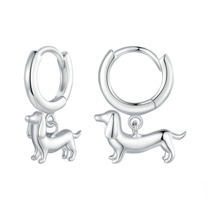 Sotiya Cute Dachshund Dog Drop Earrings Sterling Silver-Sotiya