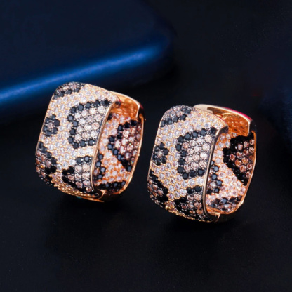 Sotiya Leopard Print Design Hoop Earrings-Sotiya