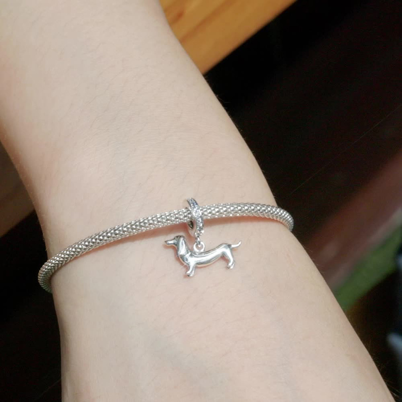 Sotiya Cute Dachshund Dog Dangle Charm Pendant Sterling Silver-Sotiya
