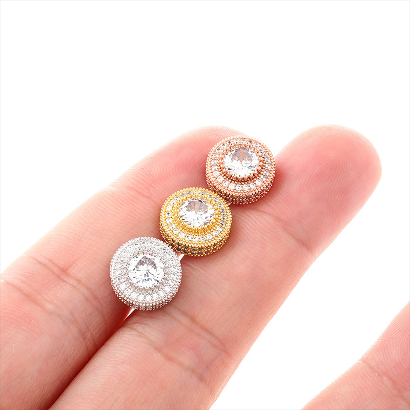Sotiya Halo Round Cut Men's Stud Earrings-Sotiya