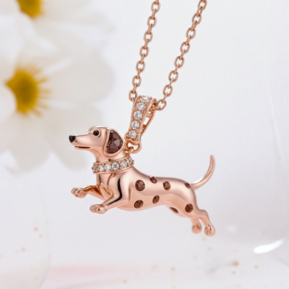 Sotiya Best Buds Dachshund Chocolate Necklace Sterling Silver-Sotiya