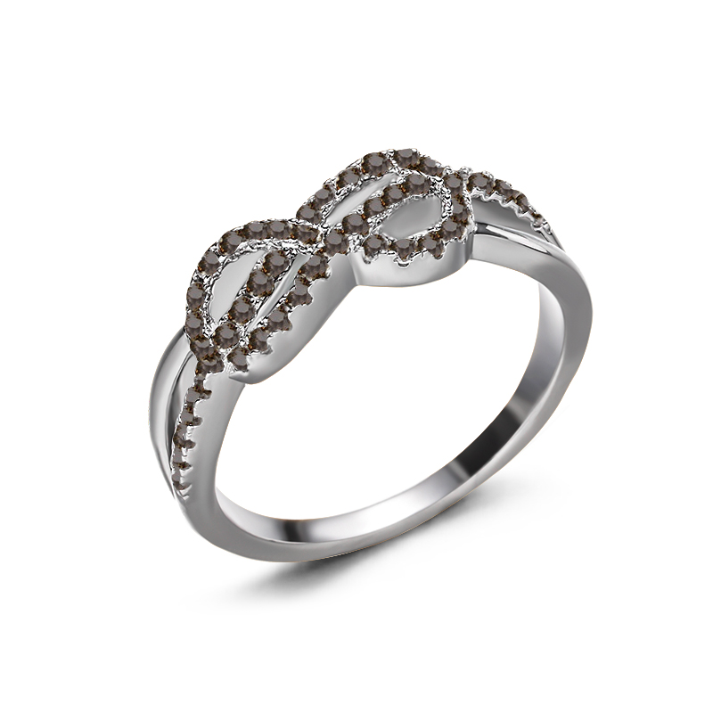 Sotiya Infinity Intertwined Coffee Women's Wedding Ring Sterling Silver-Sotiya