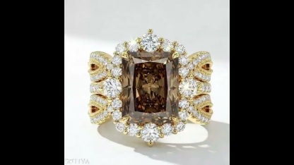 Sotiya Twist Coffee Radiant Cut Enhancer Wedding Bridal Ring Set Sterling Silver