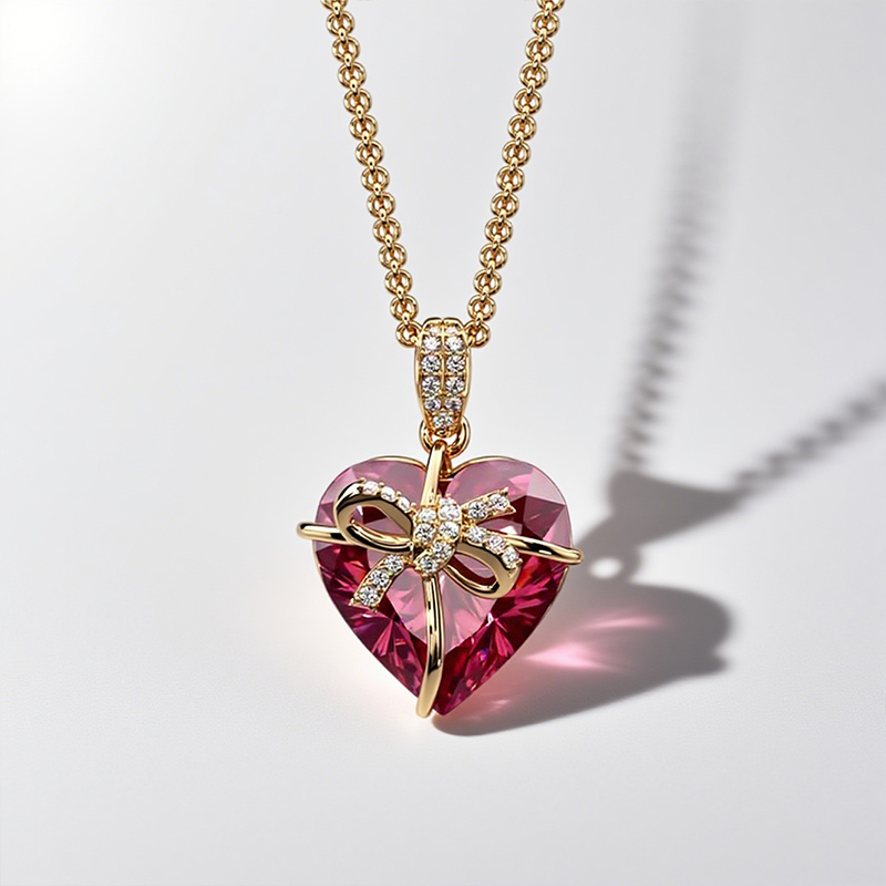 Sotiya Bowknot Heart Necklace Sterling Silver