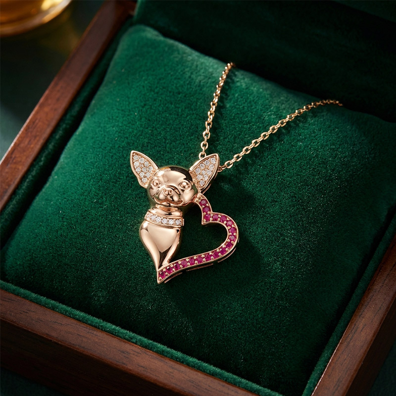 Sotiya Cute Chihuahua Dog Necklace Sterling Silver-Sotiya