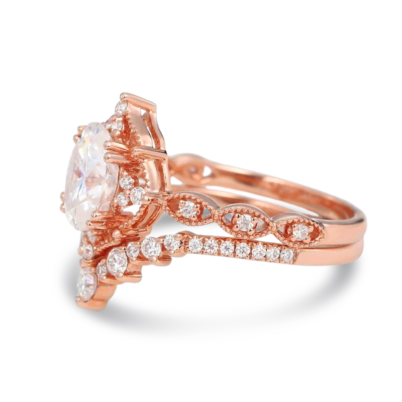 Sotiya Vintage Oval Cut Wedding Bridal Ring Set Sterling Silver-Sotiya