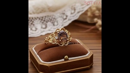 Sotiya Rococo Oval Cut Coffee Engagement Ring Sterling Silver