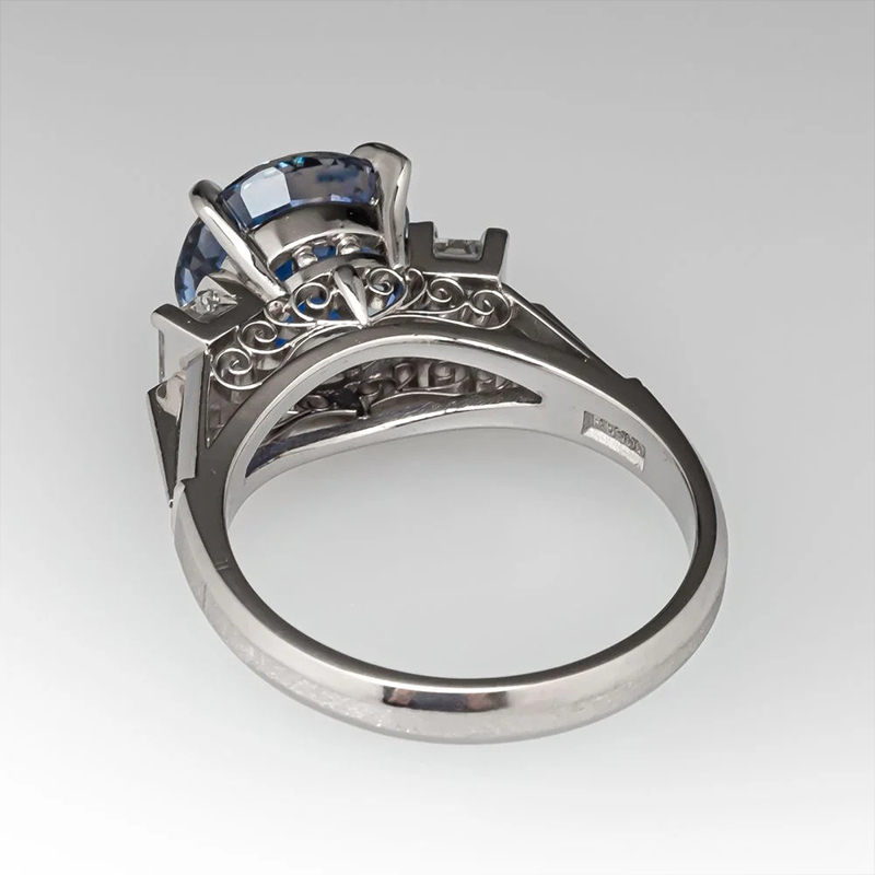 Sotiya Vintage Three Stone Round Cut Engagement Ring Sterling Silver-Sotiya