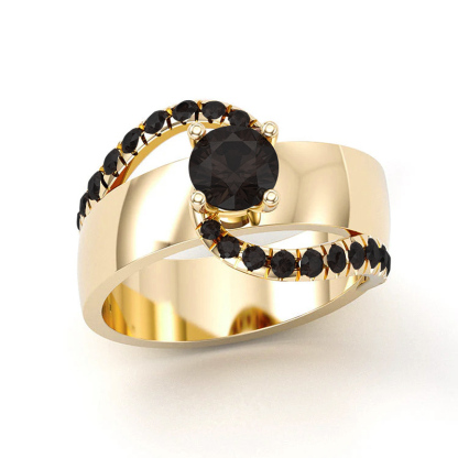 Sotiya Bypass Round Cut Cigar Coffee Engagement Ring Sterling Silver