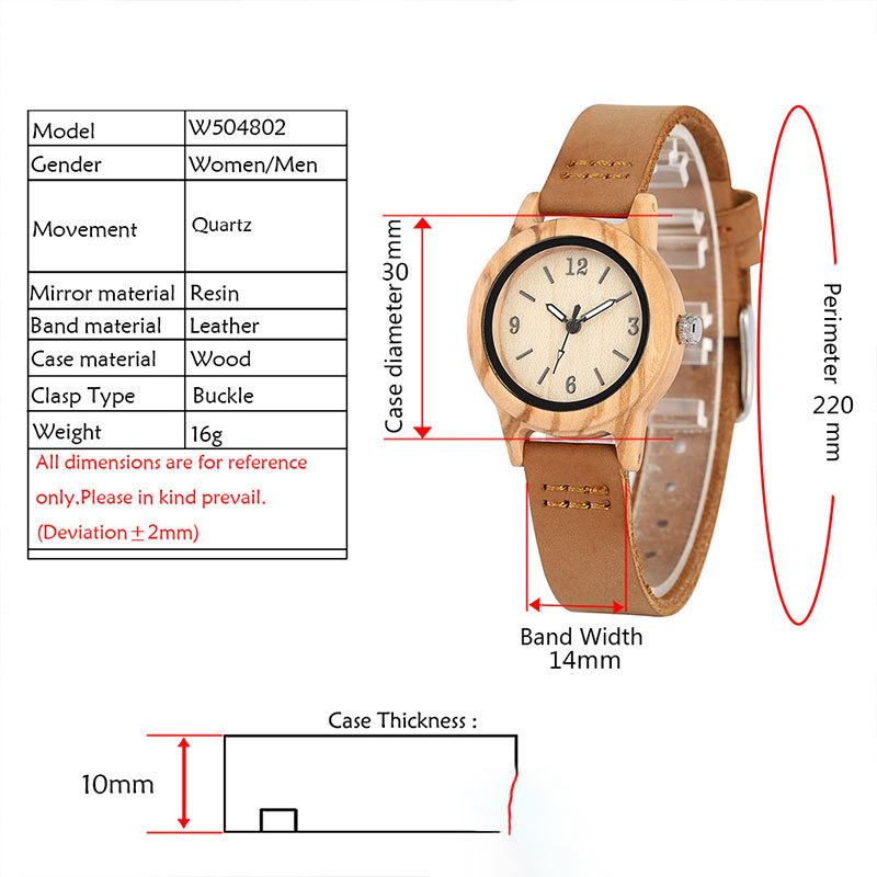 Sotiya Zebrawood Quartz Watch Exquisite Ultra-thin Wooden Watch-Sotiya