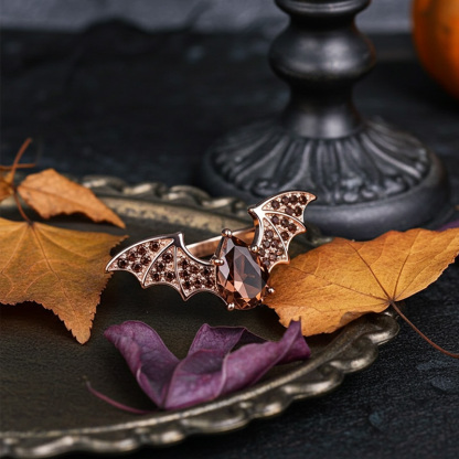 Sotiya Bat Design Pear Cut Coffee Cocktail Ring Sterling Silver-Sotiya