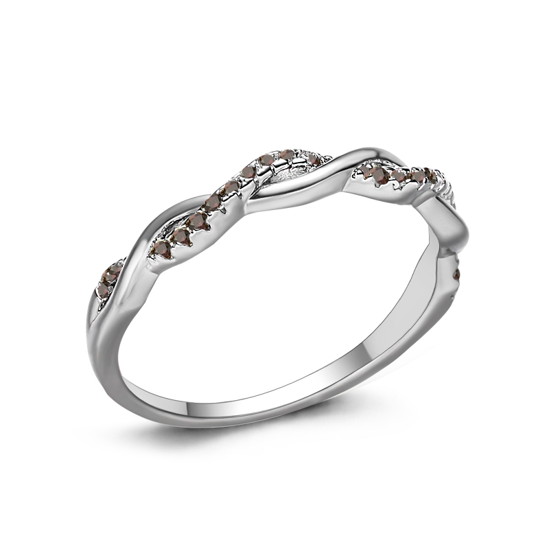 Sotiya Twist Coffee Women's Wedding Ring Sterling Silver-Sotiya