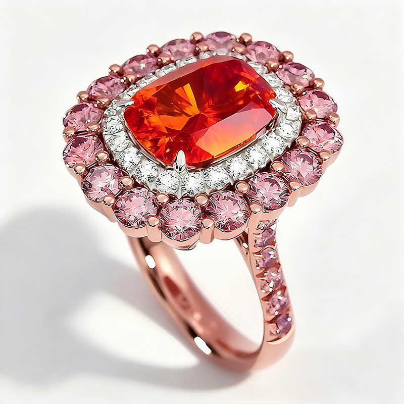 Sotiya Cathedral Cushion Cut Multi Colored Engagement Ring Sterling Silver-Sotiya