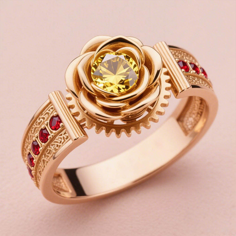 Sotiya Best Buds Rose Round Cut Engagement Ring Sterling Silver-Sotiya