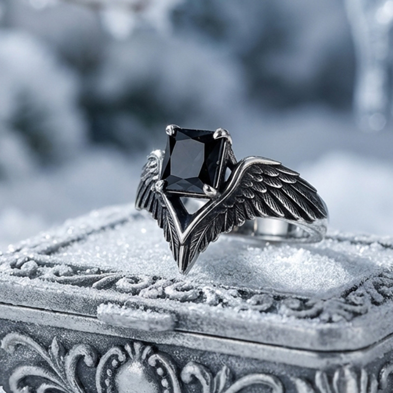 Sotiya Duskendale Three-eyed Crow Wing Radiant Cut Cocktail Ring Sterling Silver-Sotiya