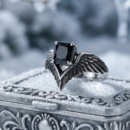Sotiya Duskendale Three-eyed Crow Wing Radiant Cut Cocktail Ring Sterling Silver-Sotiya
