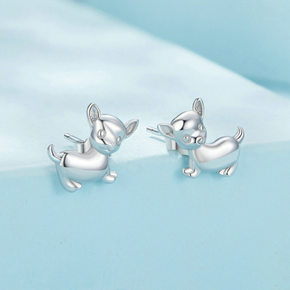 Sotiya Cute Chihuahua Dog Stud Earrings Sterling Silver-Sotiya