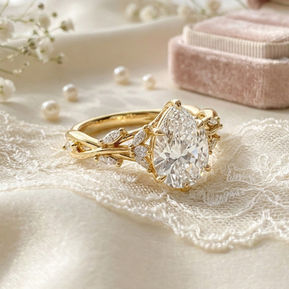 Sotiya Vines Twist Pear Cut Engagement Ring Sterling Silver