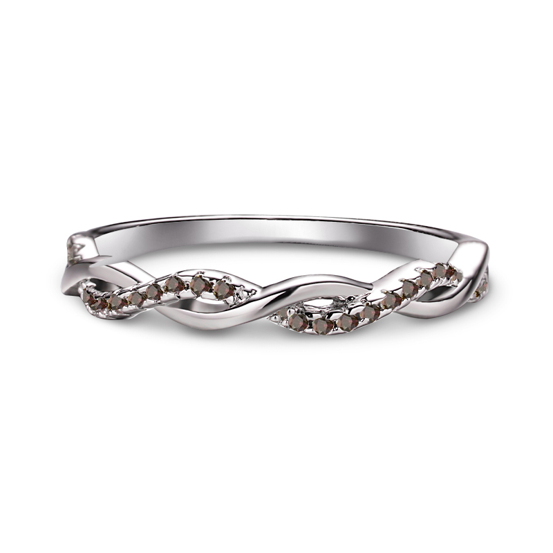 Sotiya Twist Coffee Women's Wedding Ring Sterling Silver-Sotiya