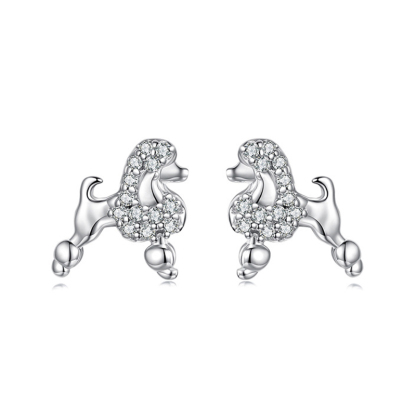 Sotiya Cute Poodle Dog Stud Earrings Sterling Silver-Sotiya