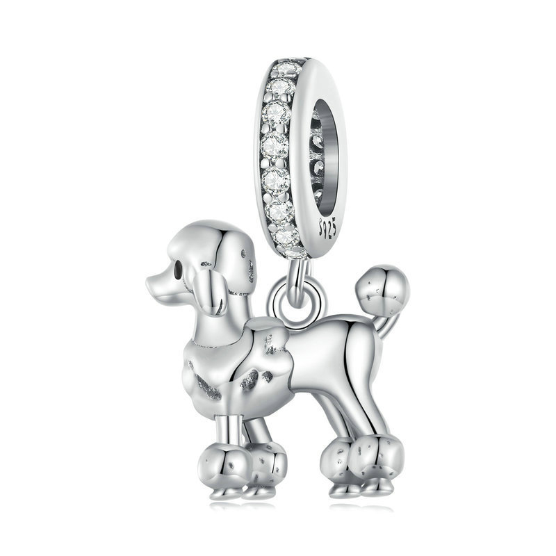 Sotiya Cute Poodle Dog Dangle Charm Pendant Sterling Silver-Sotiya