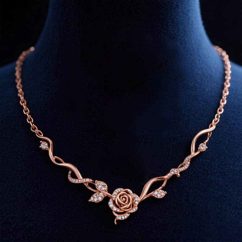 Sotiya Best Buds Vine and Rose Necklace Sterling Silver-Sotiya