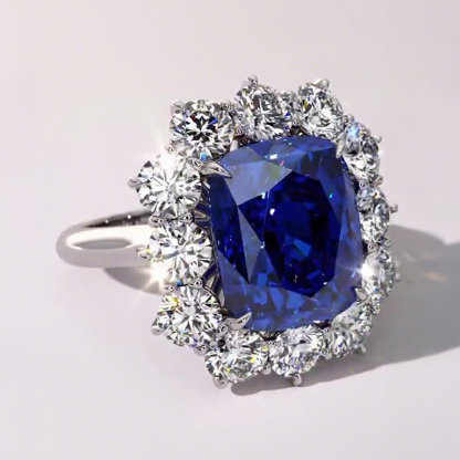 Sotiya Halo Rec Cushion Cut Engagement Ring Sterling Silver-Sotiya