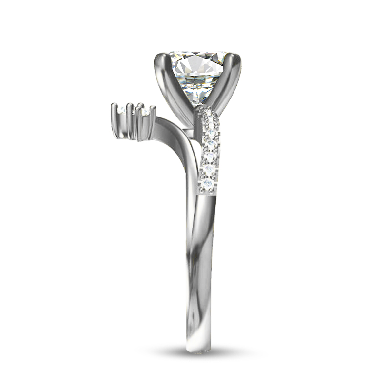 Sotiya Contour Round Cut Engagement Ring Sterling Silver