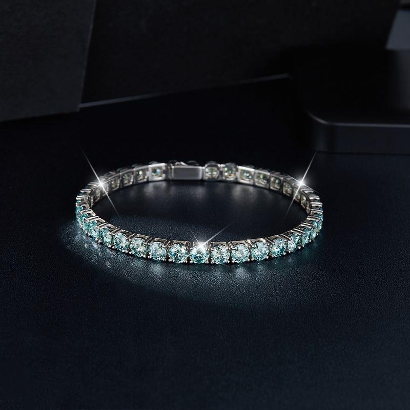 Sotiya Classic Round Cut Moissanite Tennis Bracelet Sterling Silver-Sotiya