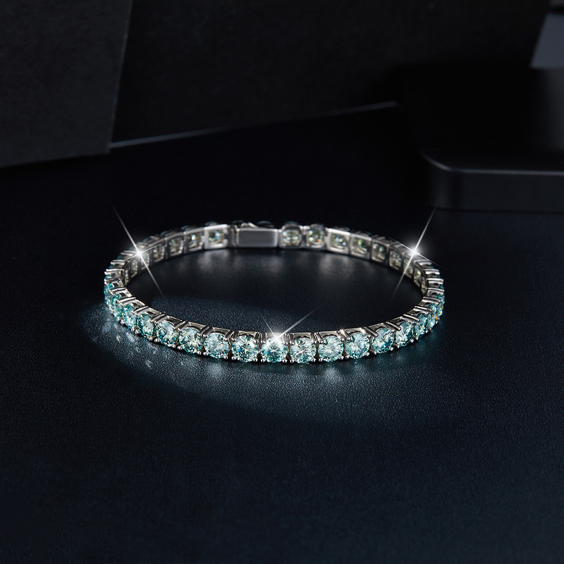 Sotiya Classic Round Cut Moissanite Tennis Bracelet Sterling Silver-Sotiya