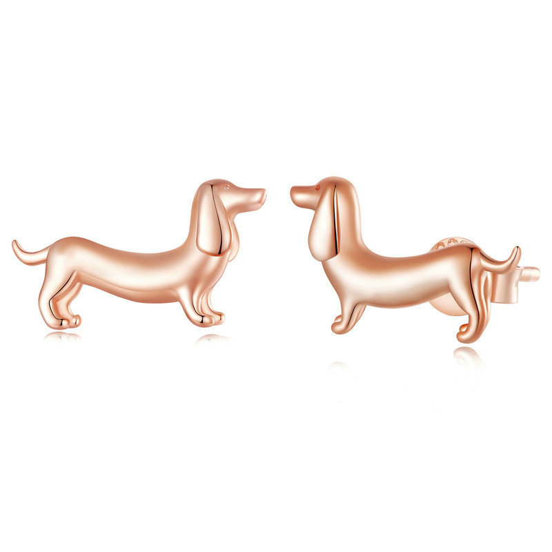 Sotiya Cute Dachshund Dog Stud Earrings Sterling Silver-Sotiya