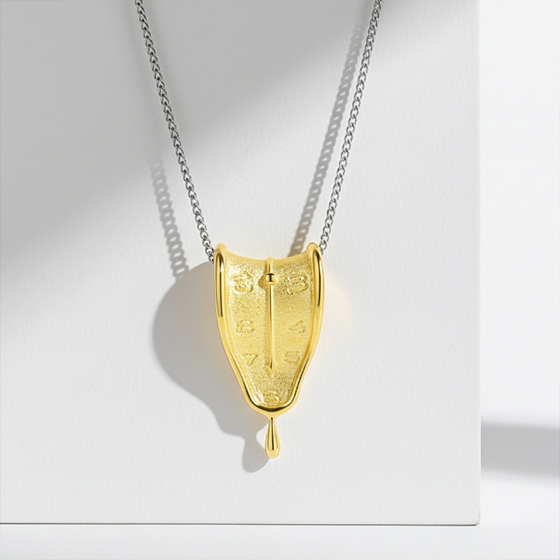 Sotiya Artist Collection Famous Painting The Persistence of Memory Timepiece Inspired Necklace Sterling Silver-Sotiya