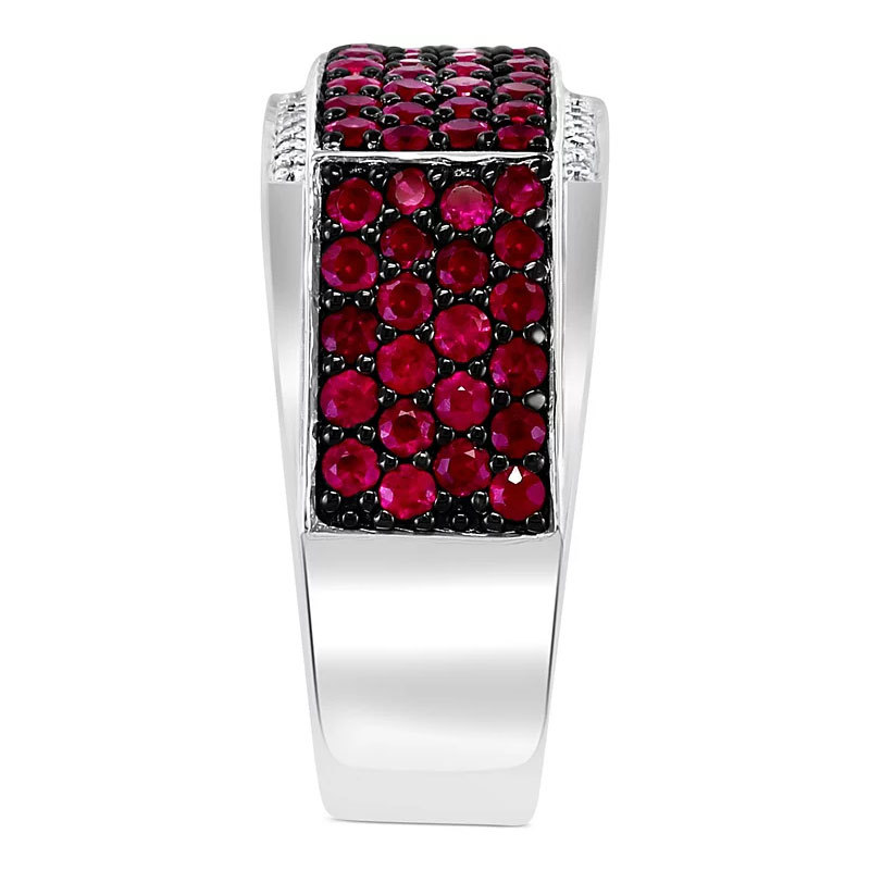 Sotiya Hot Pink Unisex Men's Ring Sterling Silver-Sotiya