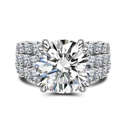 Sotiya Wide Round Cut Engagement Ring Sterling Silver-Sotiya