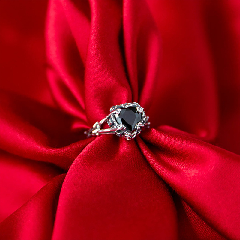 Sotiya Best Buds Skull Heart Cut Cocktail Ring Sterling Silver-Sotiya