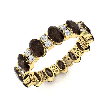 Sotiya Coffee Oval Cut Eternity Ring Sterling Silver-Sotiya