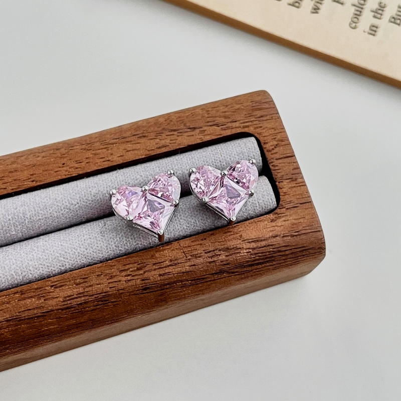 Sotiya Heart Shaped Radiant Cut Stud Earrings Sterling Silver-Sotiya