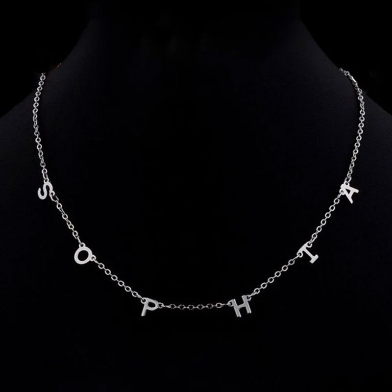Sotiya Personalized Letters Necklace Sterling Silver-Sotiya