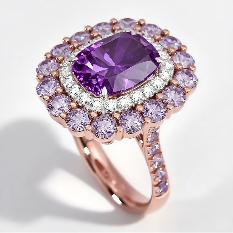 Sotiya Cathedral Double Halo Cushion Cut Engagement Ring Sterling Silver-Sotiya